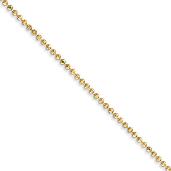 Children´s 1.2mm, 14k Yellow Gold, D/C Bead Chain...
